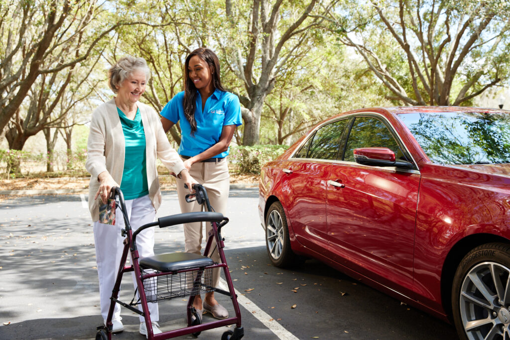 Accompanied transportation: AaComfort Keepers PSW accompanying a senior lady to a medical appointment.