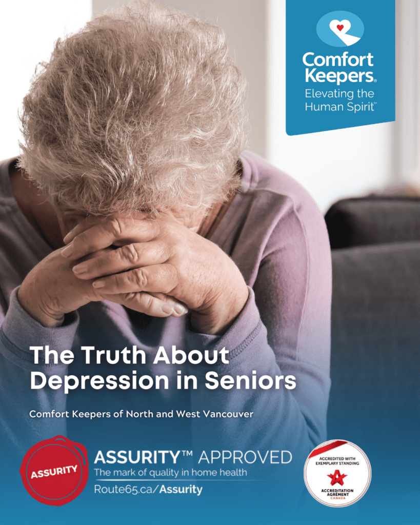 Depressed senior with head in hands | The Truth About Depression in Seniors | Comfort Keepers North and West Vancouver