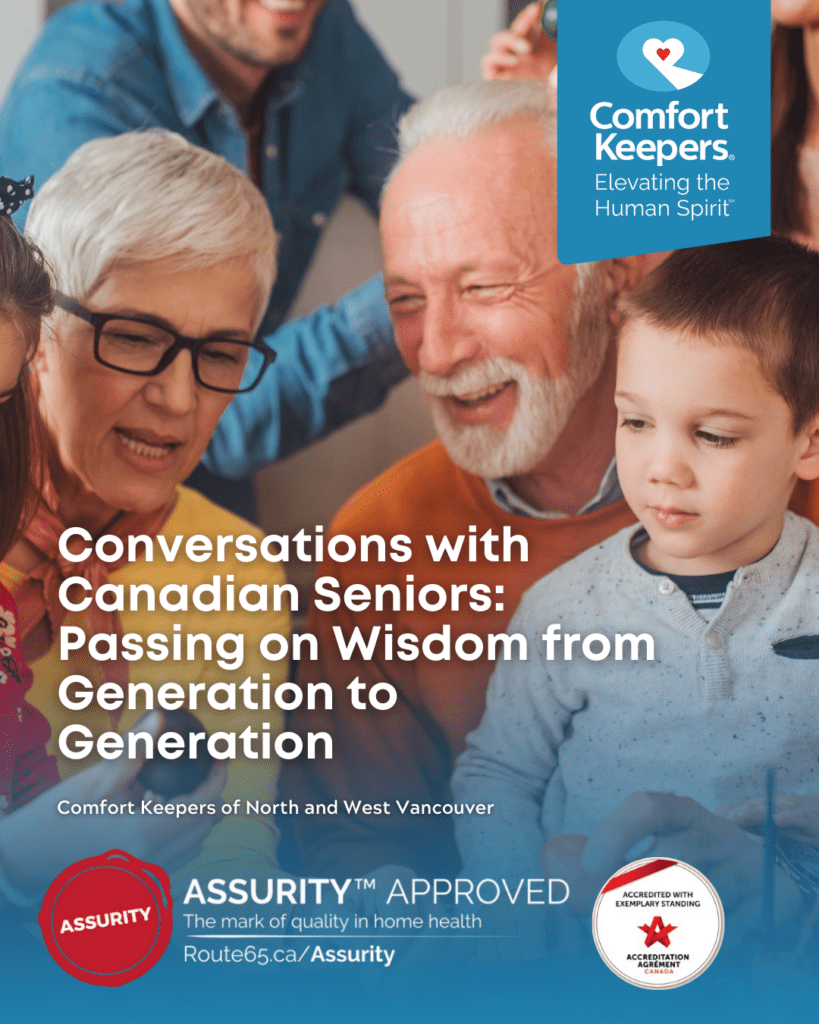 Seniors with Family laughing | Conversations with Canadian Seniors | Comfort Keepers North and West Vancouver