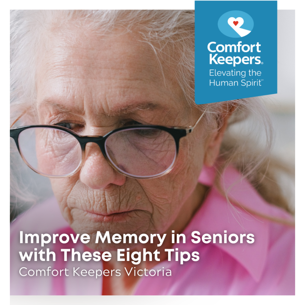 Senior woman with glasses | Comfort Keepers Victoria | Improve Memory Tips in Seniors with These Eight Tips | BLOG POST