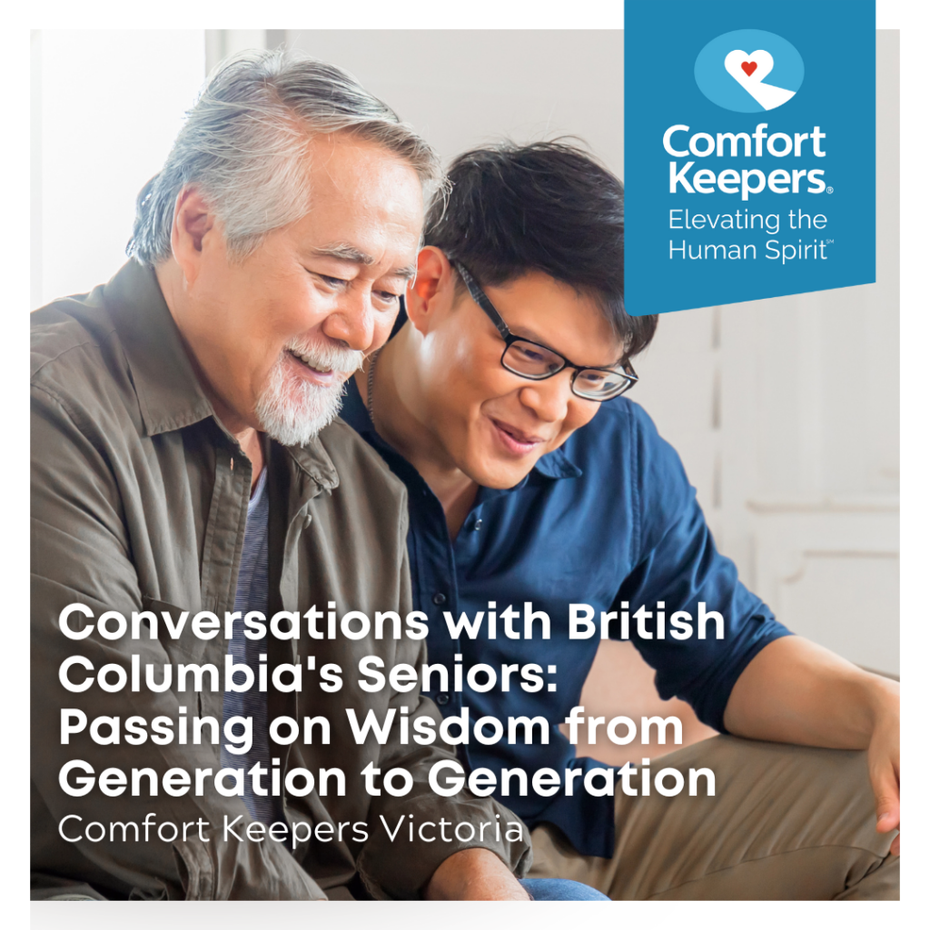 Senior male with caregiver | Conversations with British Columbias Seniors - Comfort Keepers Victoria - BLOG POST