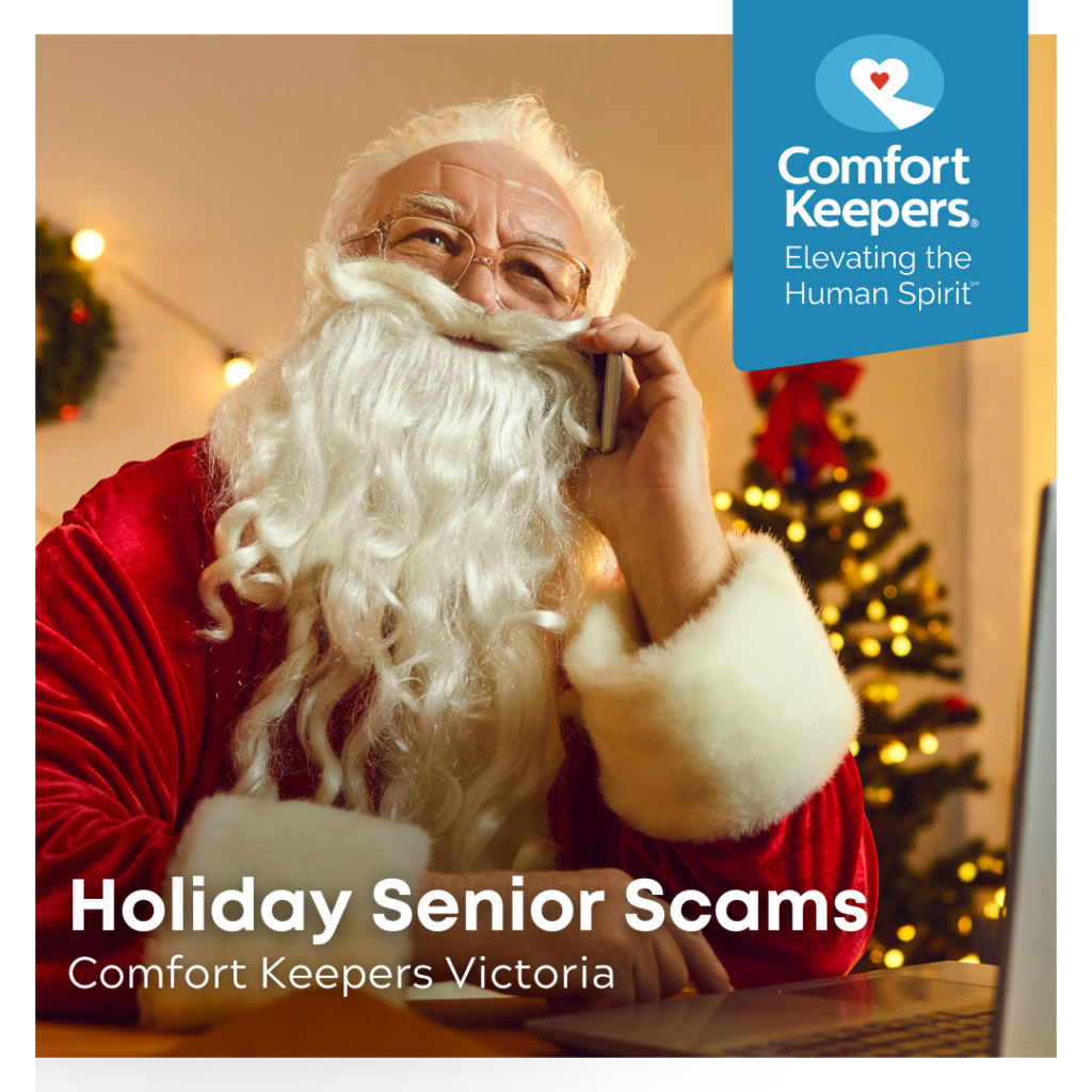 Santa on the phone | Holiday Senior Scams - Comfort Keepers Victoria - BLOG POST