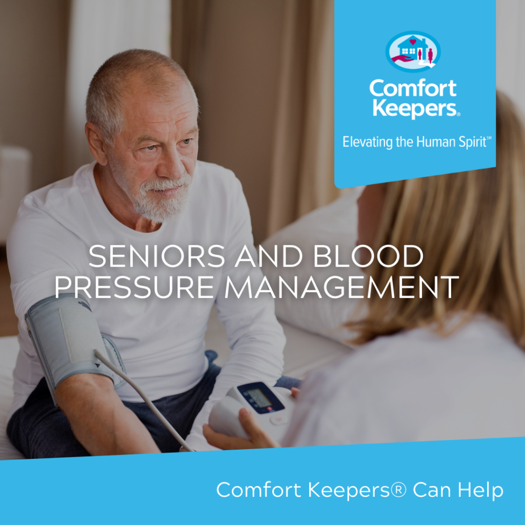 Senior male checking blood pressure seated on edge of bed | Blood Pressure Management for Seniors | BLOG POST | Comfort Keepers Winnipeg