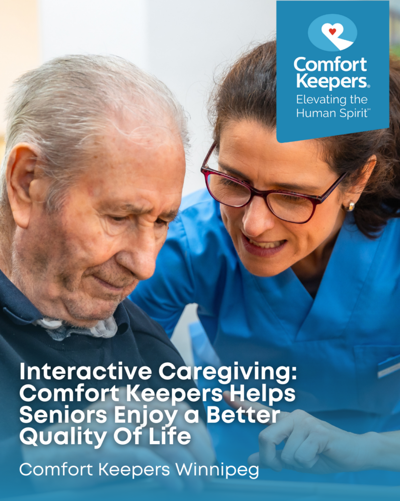 Senior male with caregiver | Interactive Caregiving - Comfort Keepers Helps Seniors Enjoy a Better Quality of Life - Comfort Keepers Winnipeg